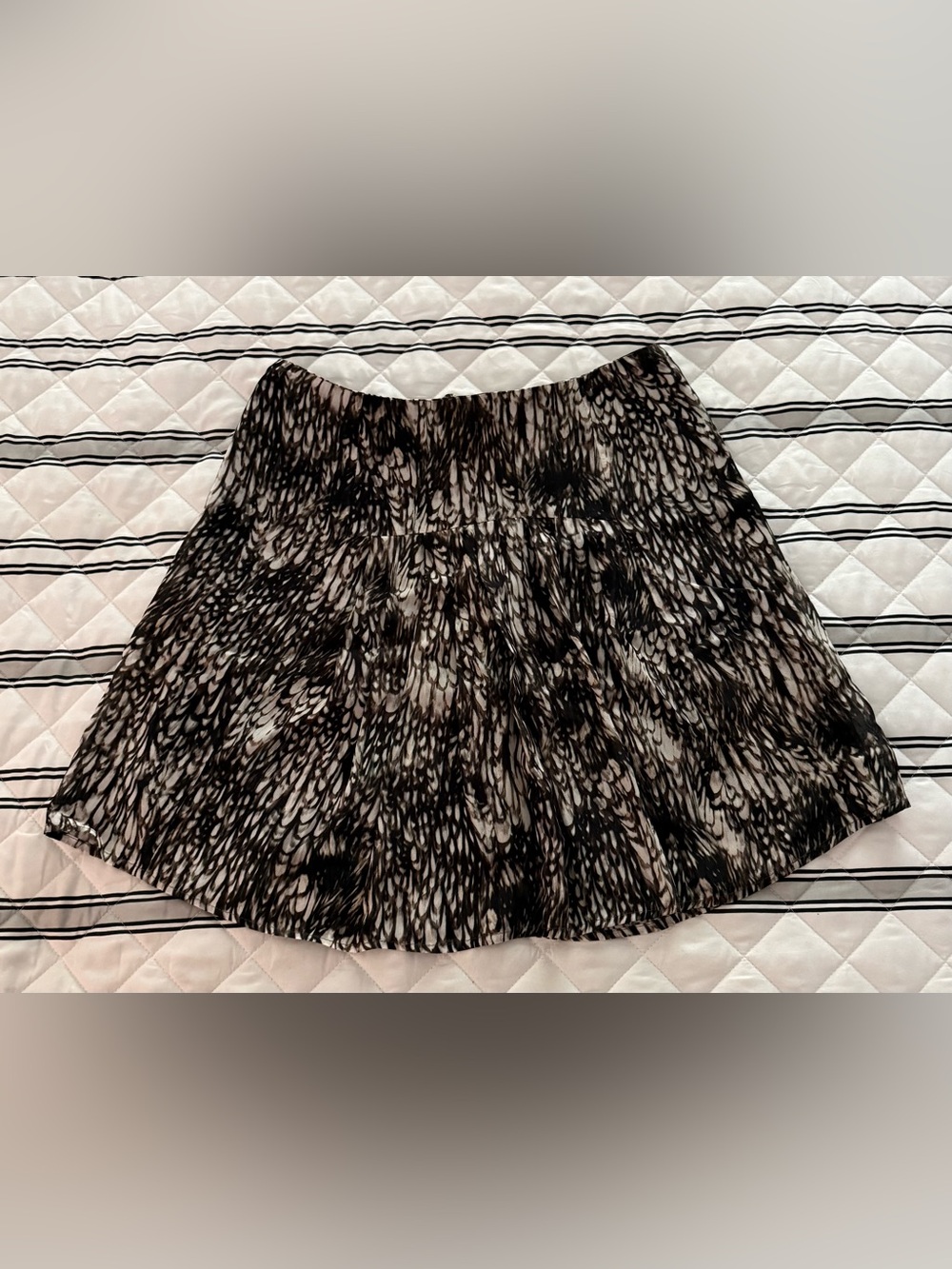 Peruvian Connection Skirt Women’s Size 4 Black, Brown & White Mini Classic Lined